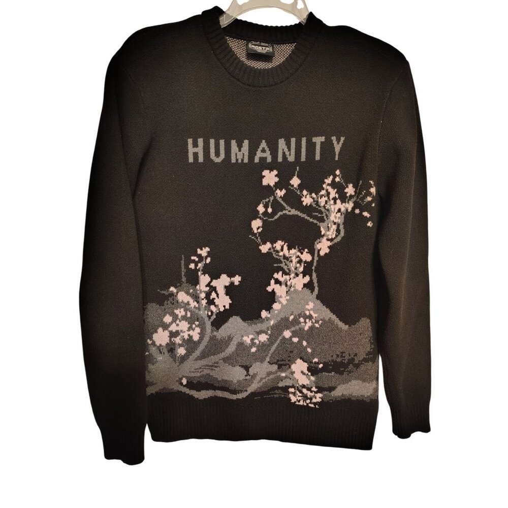 RGSTR Medium Humanity Men's Black Sweater Cherry Blossom Tokyo Kyoto Japan Osaka